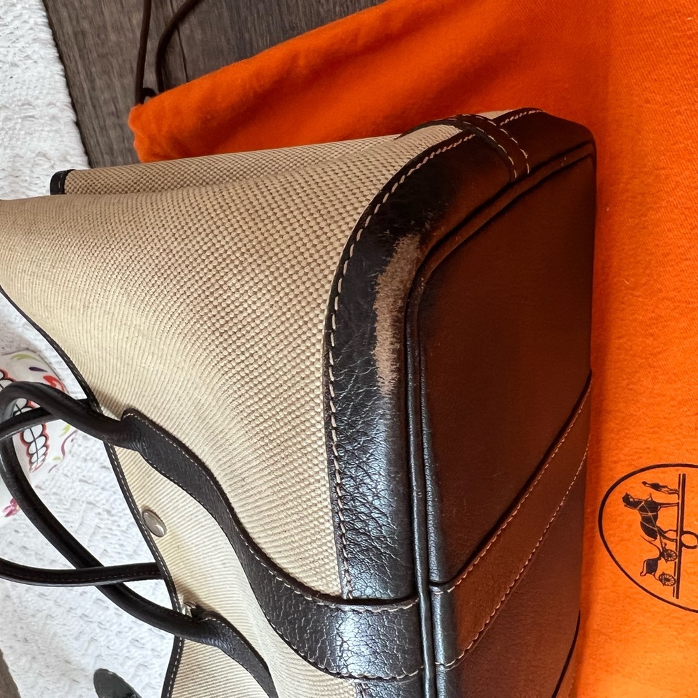 SALE!Hermes Garden Party Tan and Brown Canvas Tote Bag - Picture 7 of 14
